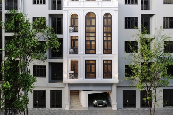 Mẫu nhà văn phòng 5 tầng phong cách tân cổ điển